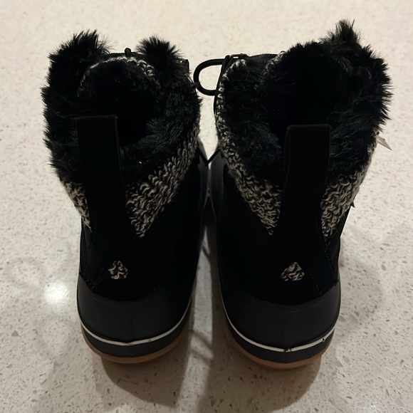 Khombu Black Keri Lace Up Duck Snow Boot Sz 8M Thermolite Waterproof Faux Fur - Picture 4 of 7
